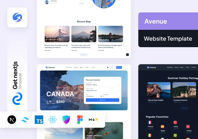 Avenue Pro NextJs Travel Website Template