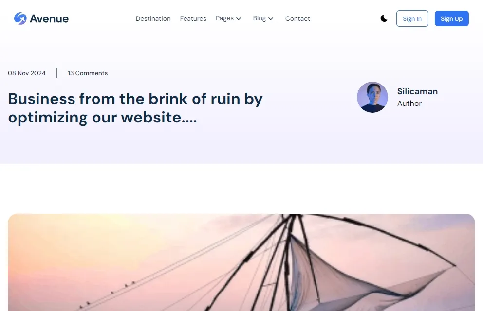 Blog Detail Page