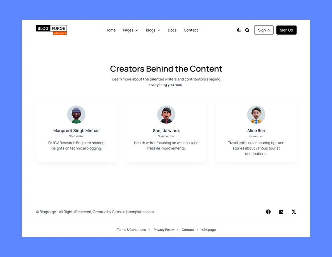Author List Page