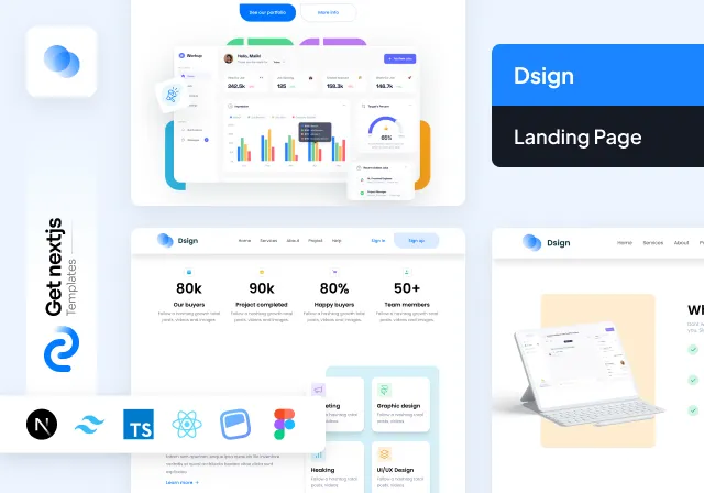Live Preview Dsign NextJs Landing Page for SaaS, Portfolios & Design Agencies