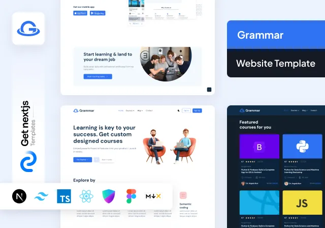 Grammar Pro NextJs E-Learning Website Template