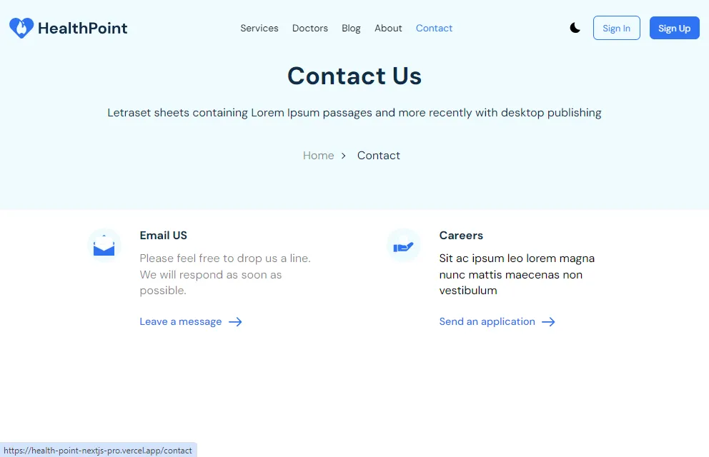 Contact Page