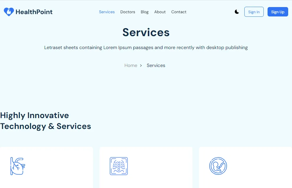 Services Page