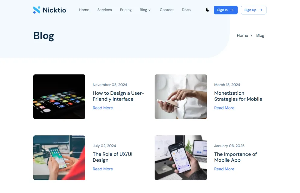Blog List Page
