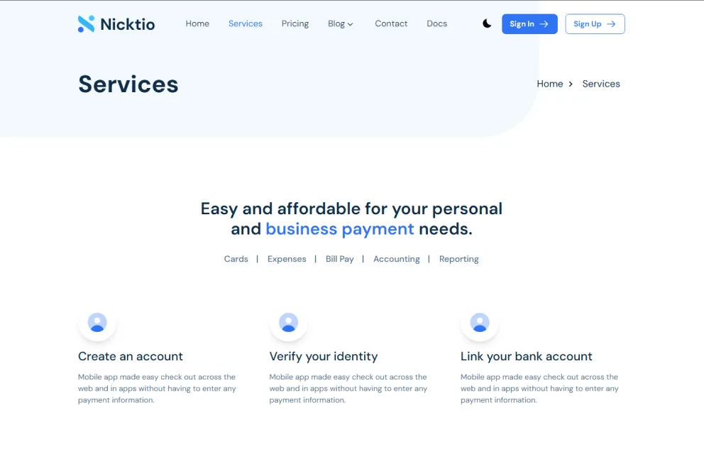 Services Page