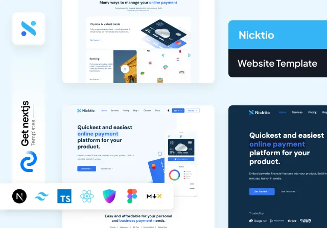 Nicktio Next.js Tailwind Website Template