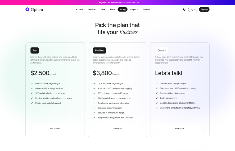 Pricing Page