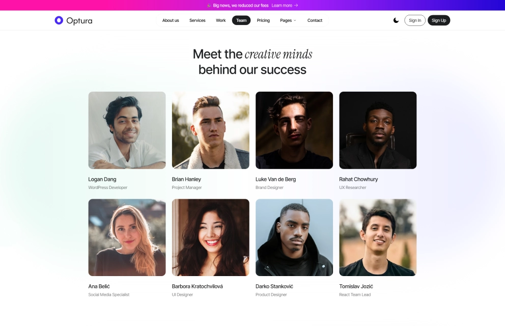 Team Page