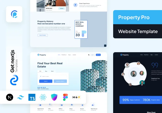 Live Preview Property Free Next.js Website Template