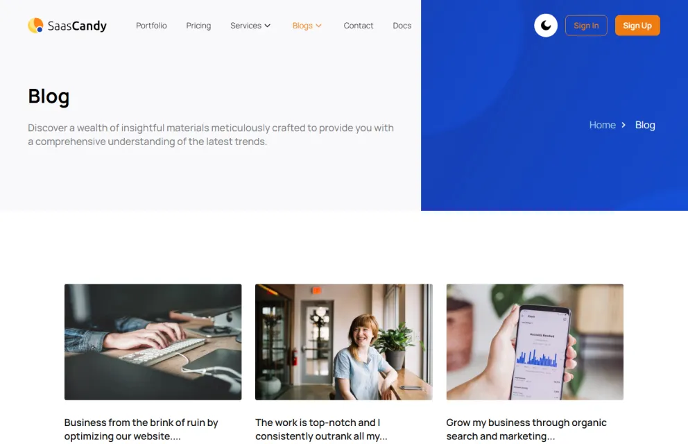 Blog List Page