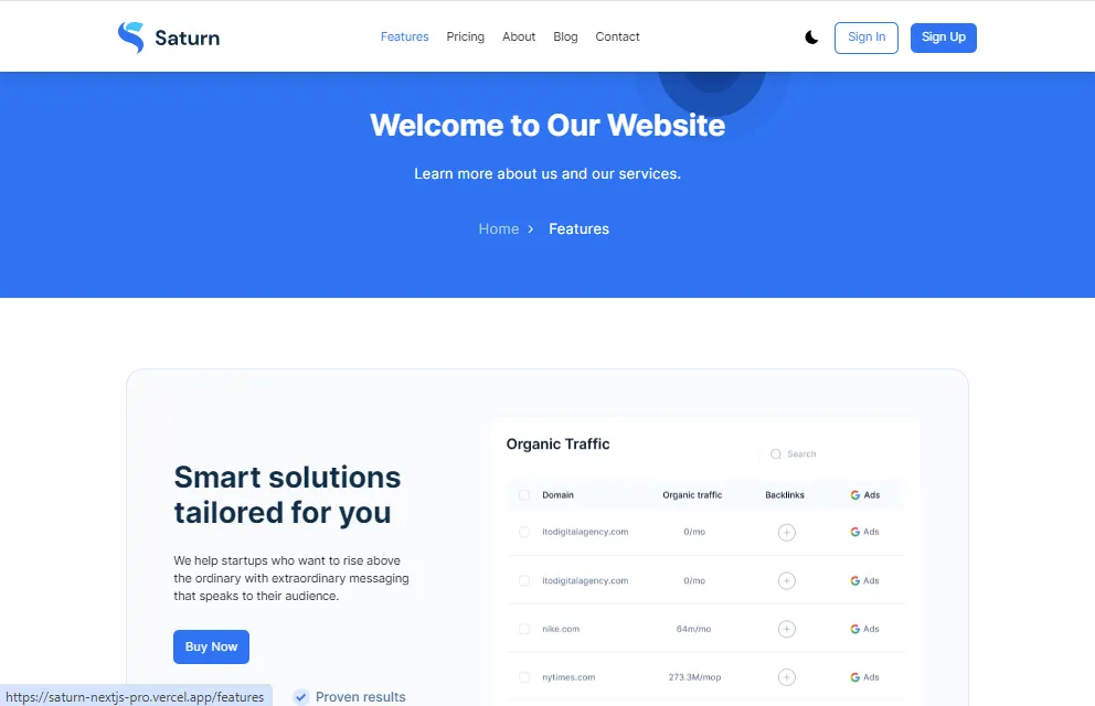 Features Page