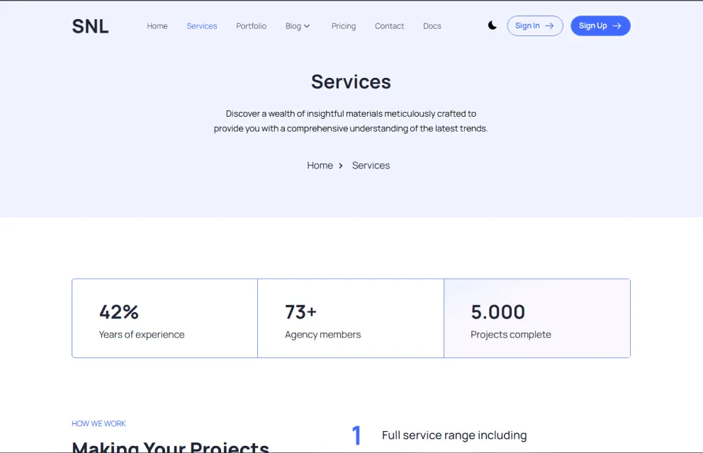 Services Page