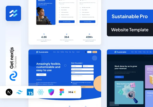 Live Preview Sustainable - Free Next.js Portfolio Template