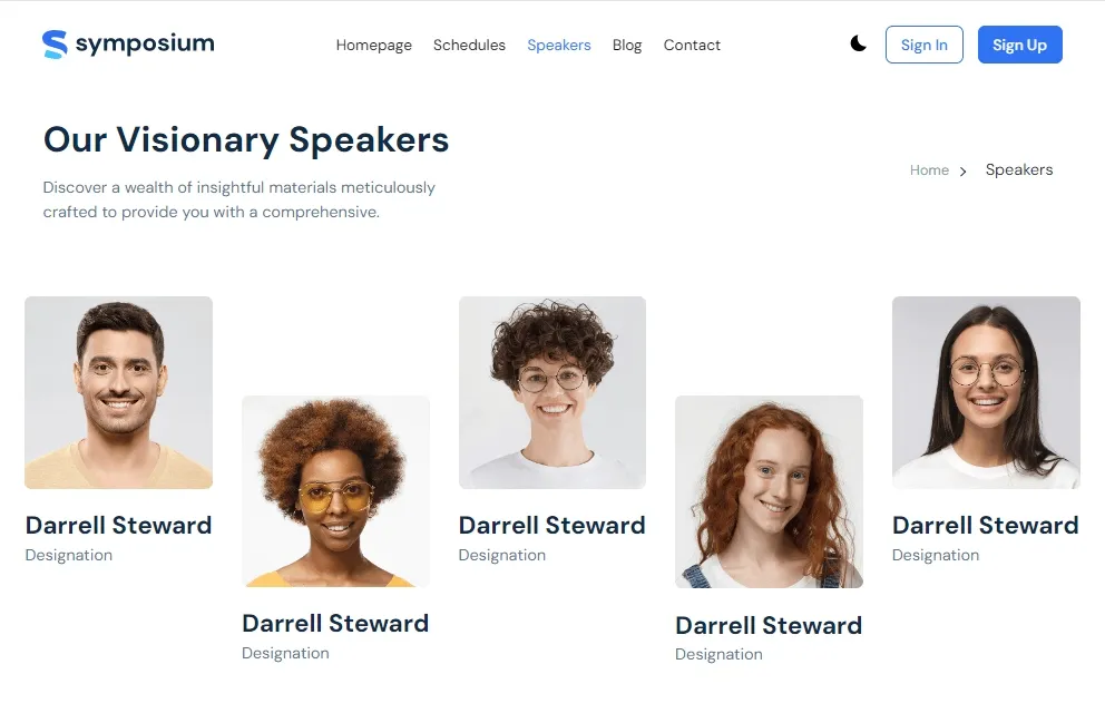 Speakers Page