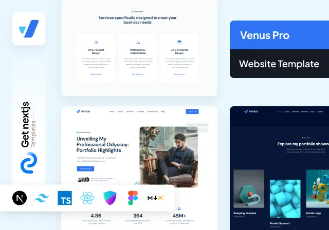 Live Preview Venus Free Next.js Website Template